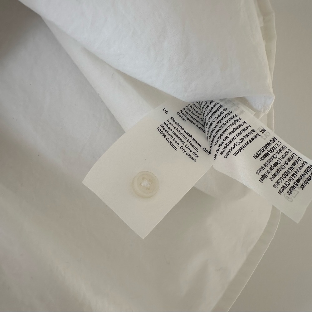 COS White Poplin Cotton Short-Sleeve Button-Down Shirt Women US 2 — NWOT - Picture 5 of 8